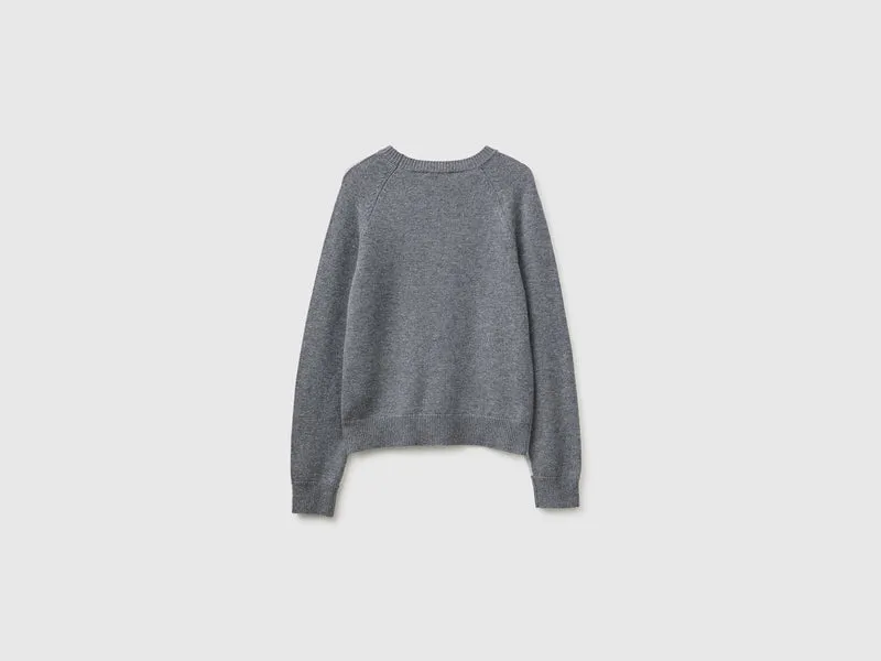 Farbblockpullover aus 100 % Wolle