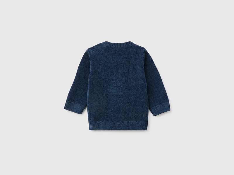 Chenille-Pullover mit Stickerei