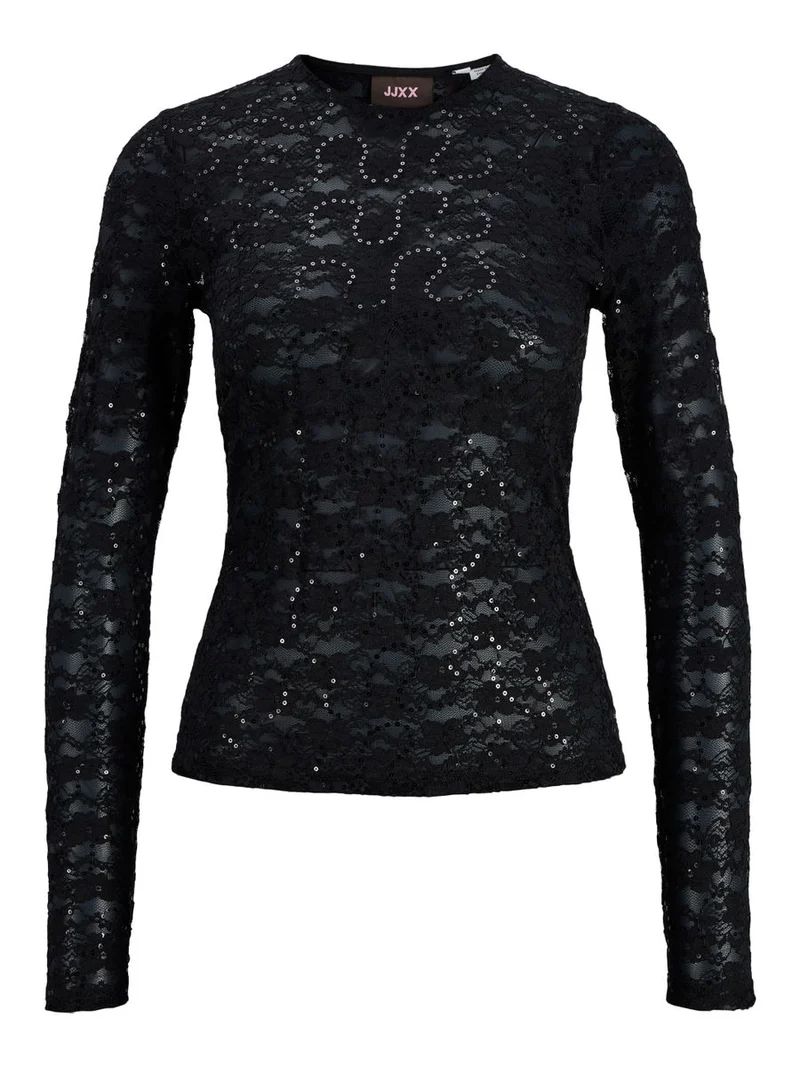 JXLUNA LS LACE SEQUIN TOP WVN