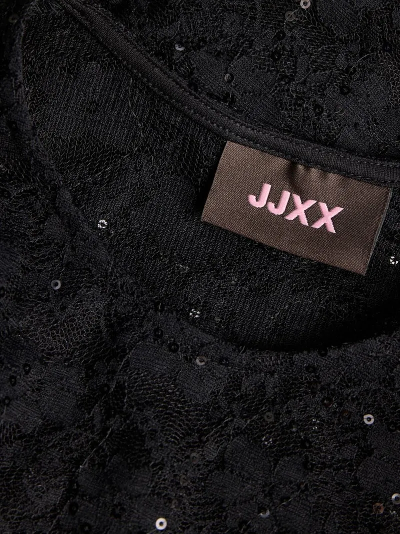 JXLUNA LS LACE SEQUIN TOP WVN