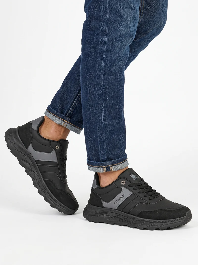 Sneakers da uomo sportive in ecopelle - nero