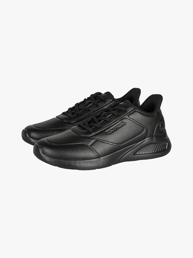 Sneakers stringate da uomo in ecopelle - nero
