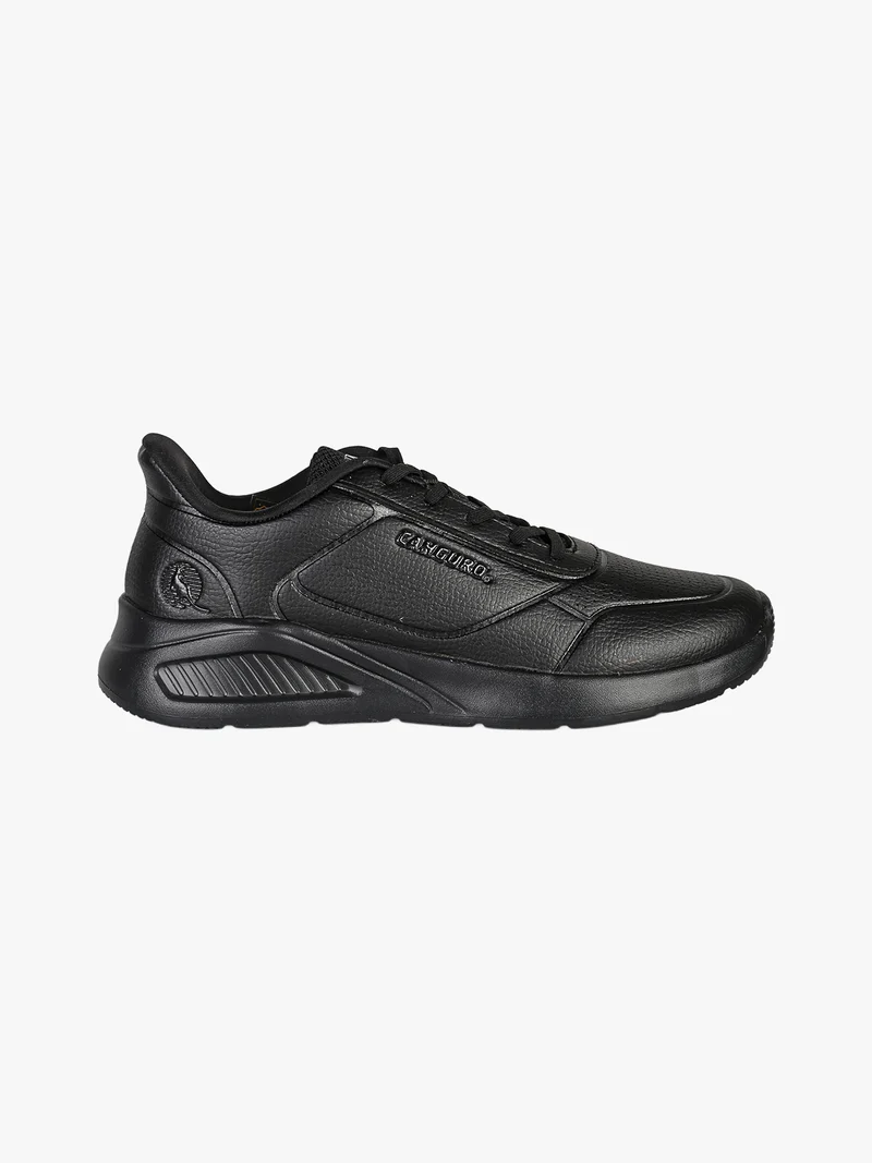 Sneakers stringate da uomo in ecopelle - nero