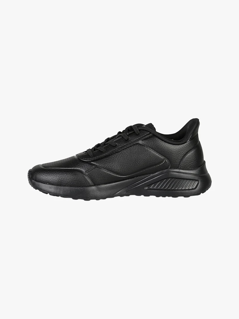 Sneakers stringate da uomo in ecopelle - nero