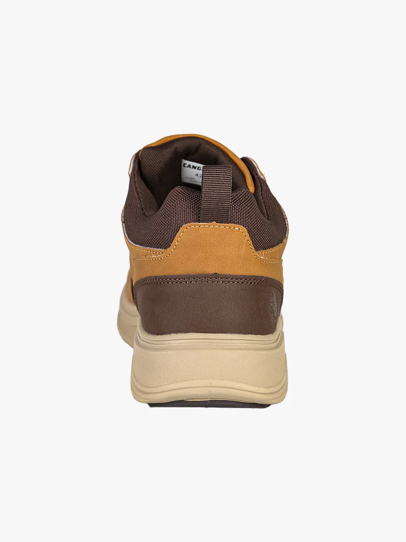 Sneakers alte da uomo stringate in ecopelle nabuk - cammello