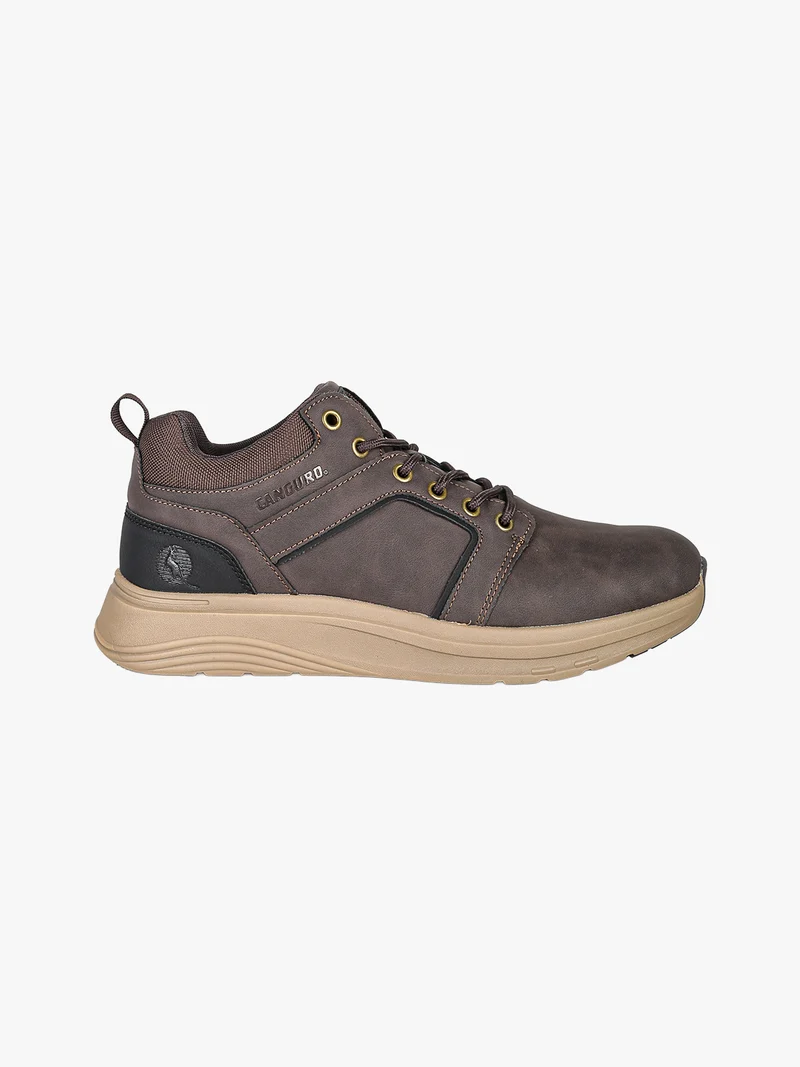 Sneakers alte da uomo stringate in ecopelle nabuk - moro