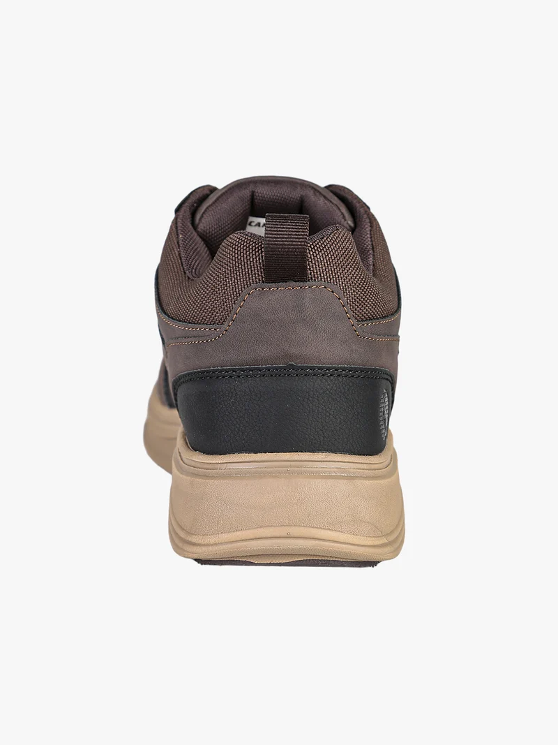 Sneakers alte da uomo stringate in ecopelle nabuk - moro