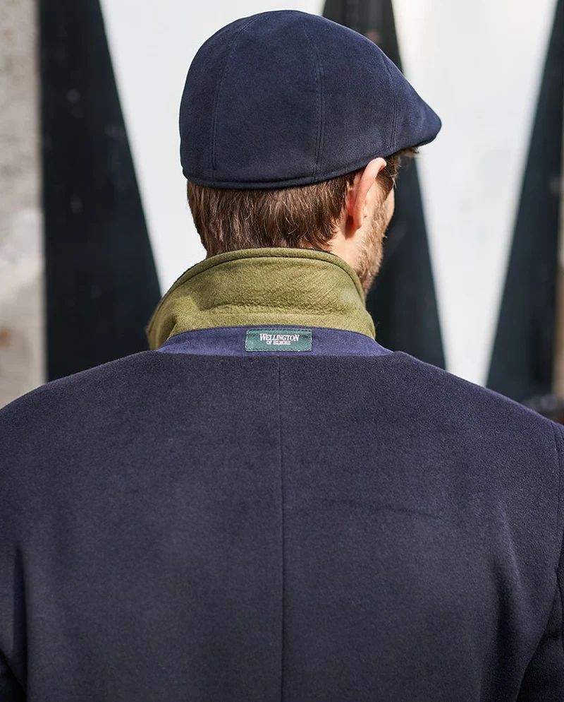 Herrenmantel "Howard" in navy aus Woll-Kaschmirmix