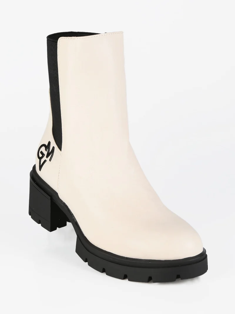 Tronchetti da donna con cerniera - beige