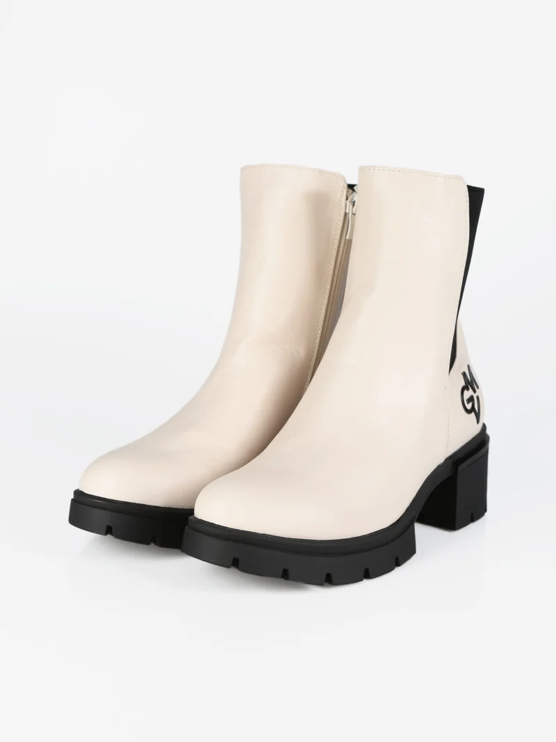 Tronchetti da donna con cerniera - beige