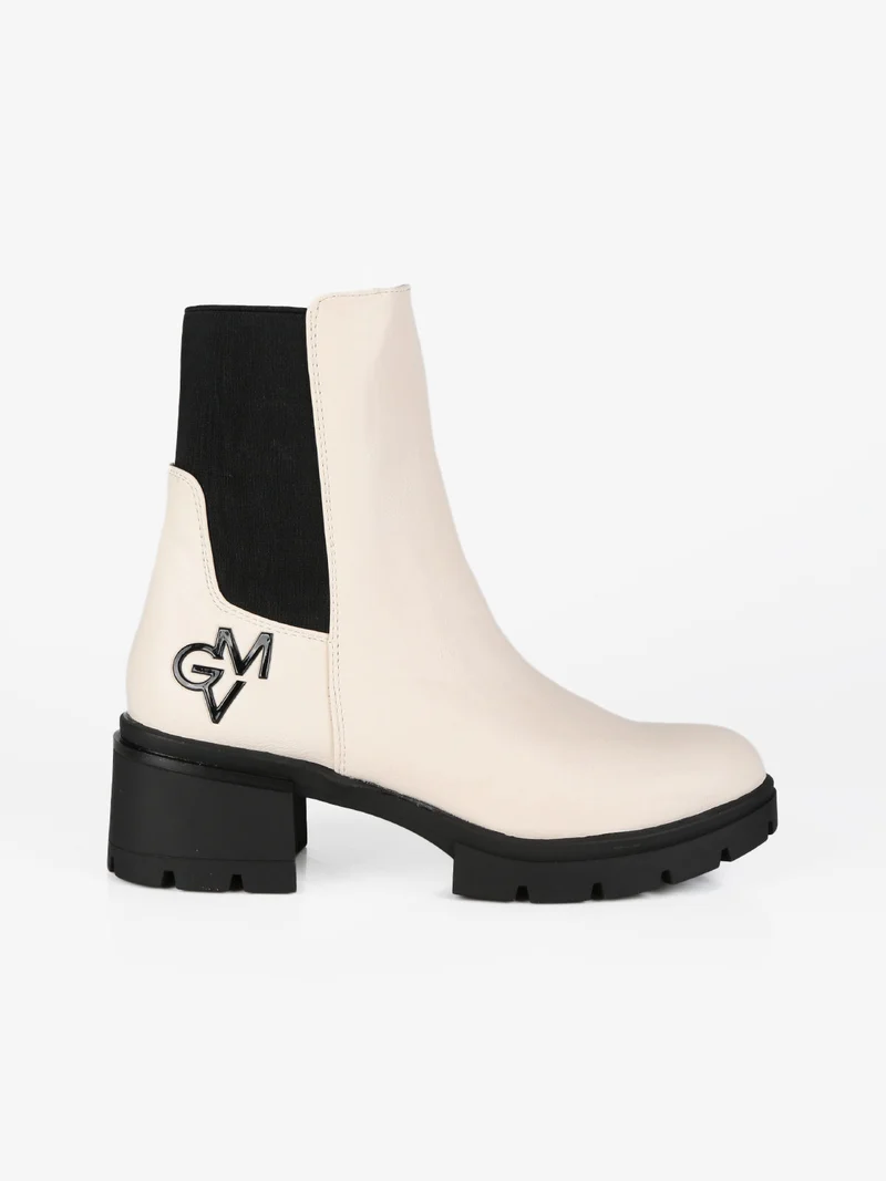 Tronchetti da donna con cerniera - beige