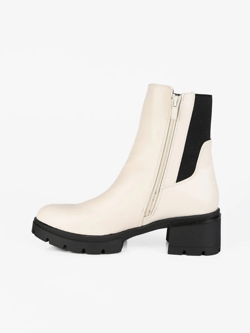 Tronchetti da donna con cerniera - beige