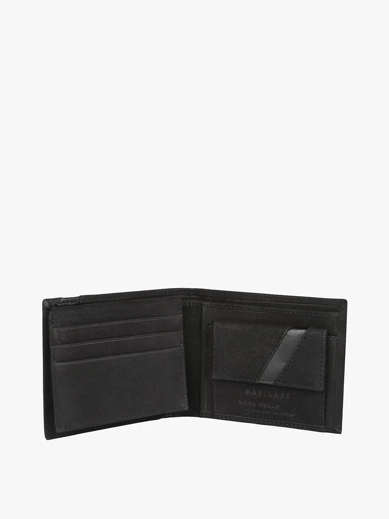 Portafoglio in pelle da uomo - nero