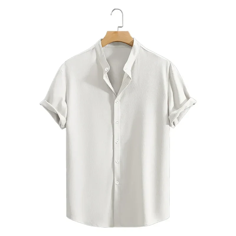Elegant Short Sleeved Linen Shirt