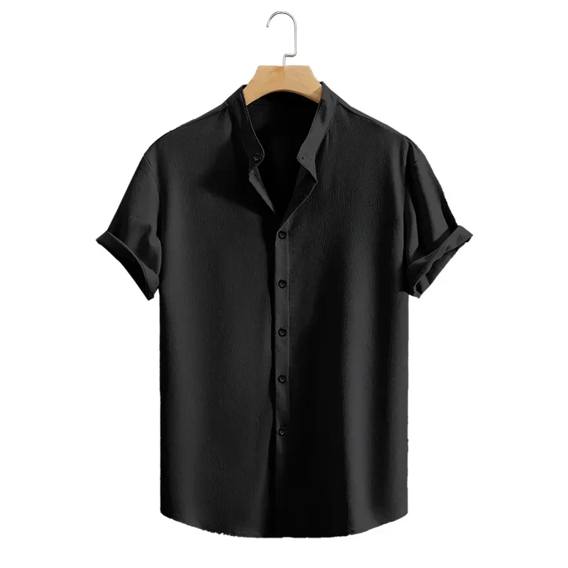Elegant Short Sleeved Linen Shirt