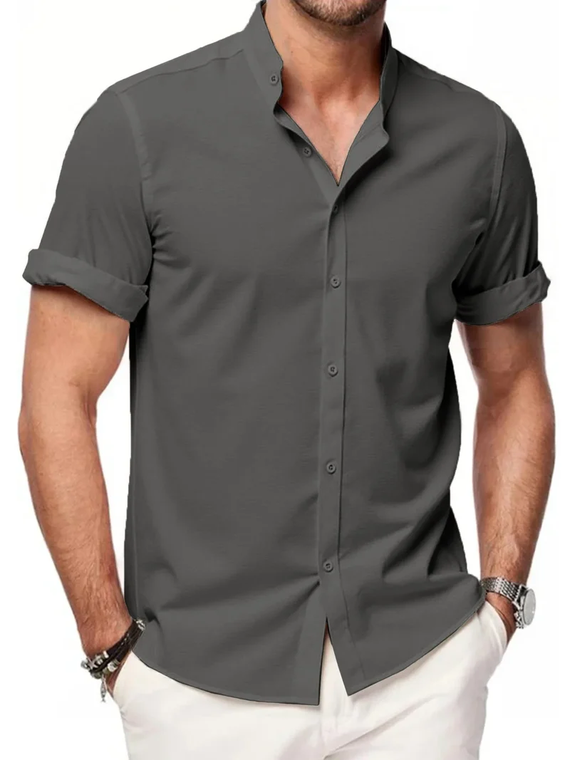 Elegant Short Sleeved Linen Shirt