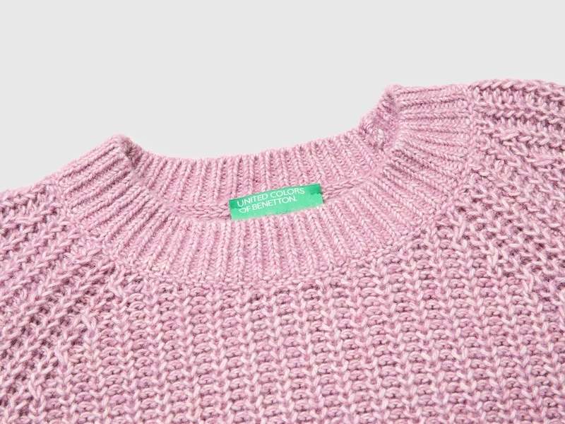 Mélange-Pullover aus Baumwoll-Woll-Mischung