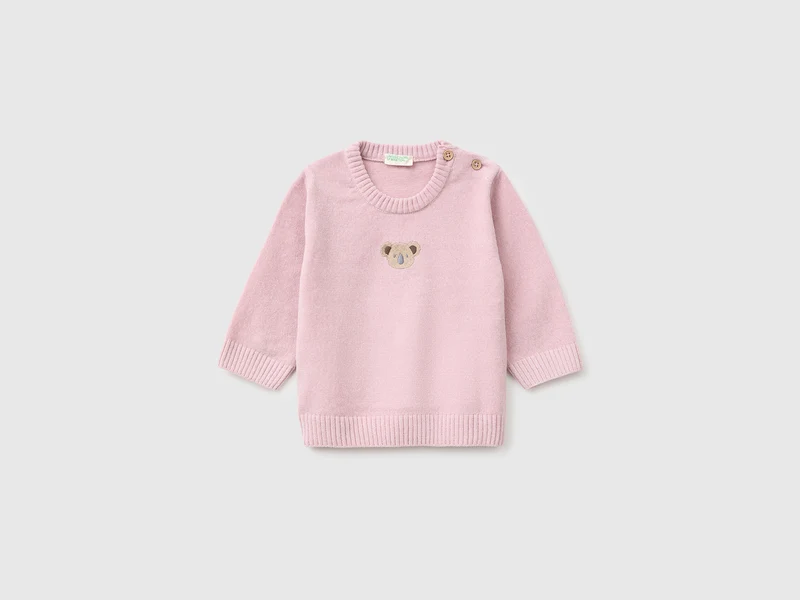 Chenille-Pullover mit Stickerei