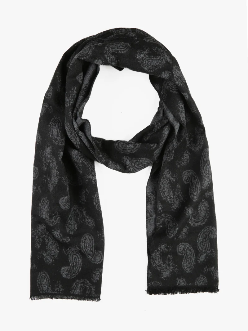 Sciarpa da uomo in viscosa con stampe - nero