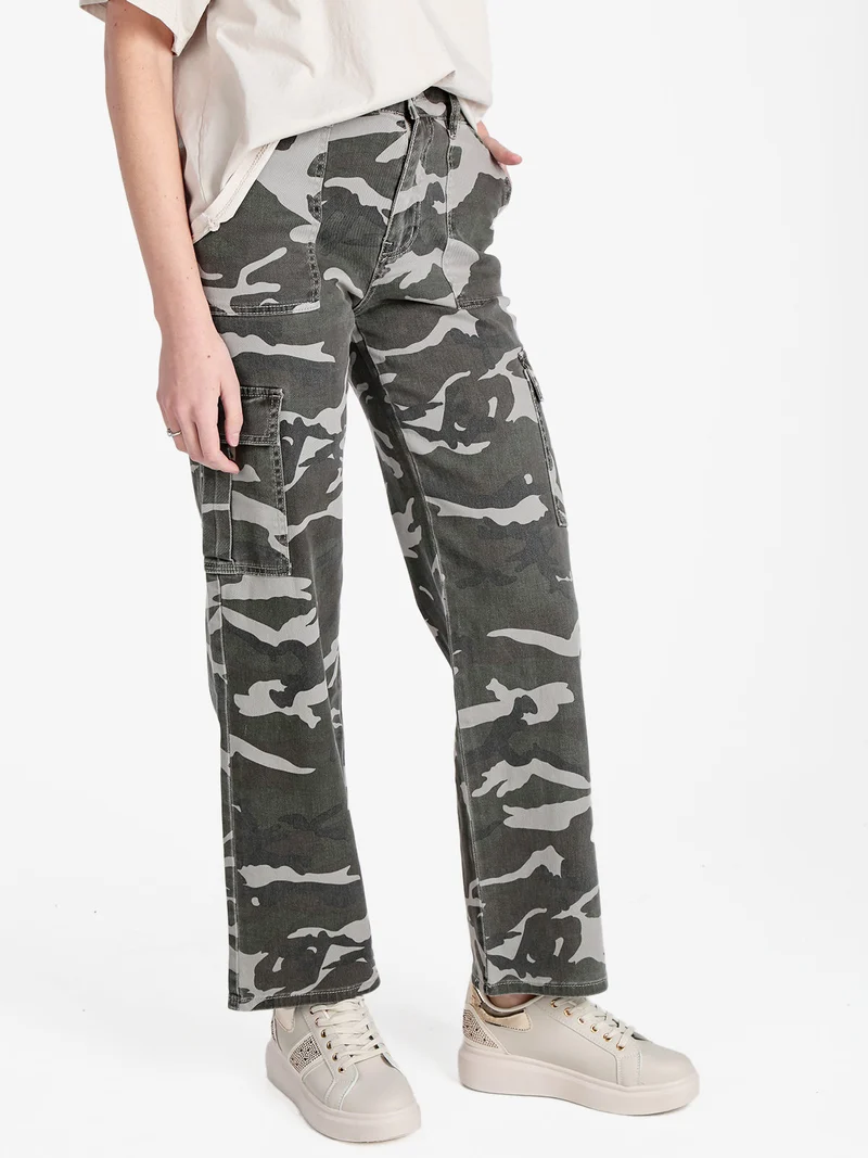 Pantaloni donna militari con tasconi laterali - militare