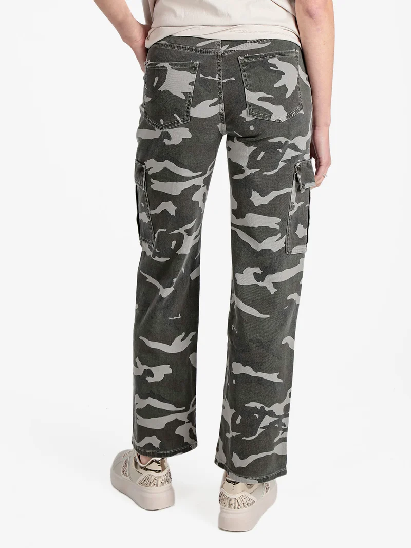 Pantaloni donna militari con tasconi laterali - militare