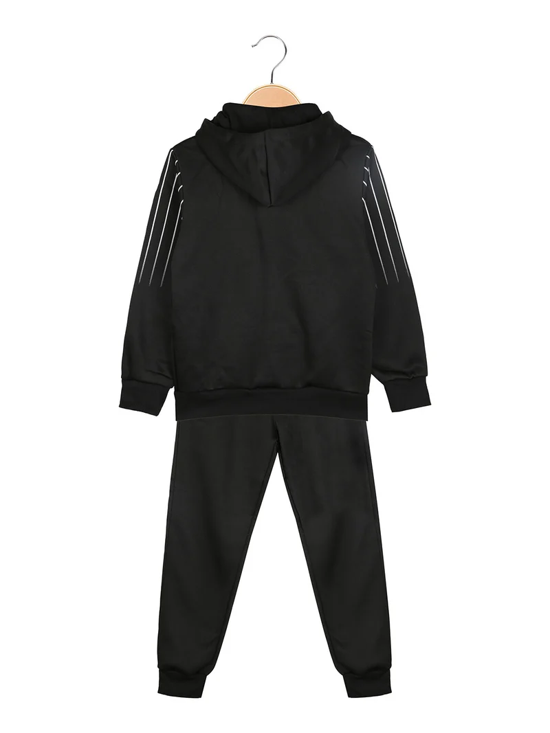 Completo tuta 2 pezzi da bambino con cappuccio - nero