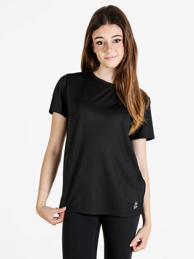 T-shirt donna sportiva in tessuto traspirante - nero