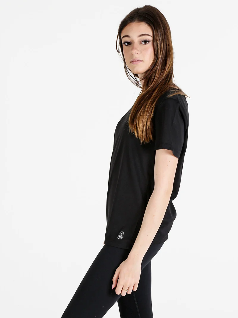 T-shirt donna sportiva in tessuto traspirante - nero