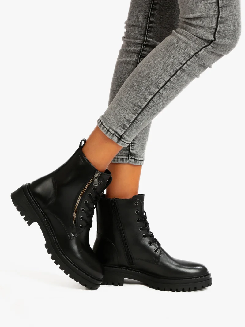 D IRIDEA F Anfibi in pelle donna - nero