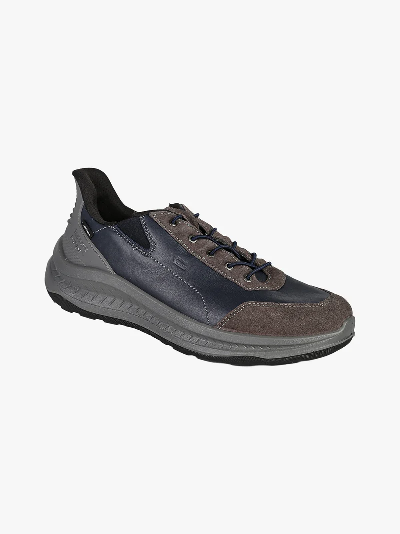 Sneakers da uomo in pelle slip-on - blu scuro