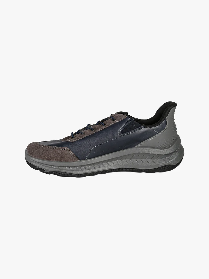 Sneakers da uomo in pelle slip-on - blu scuro