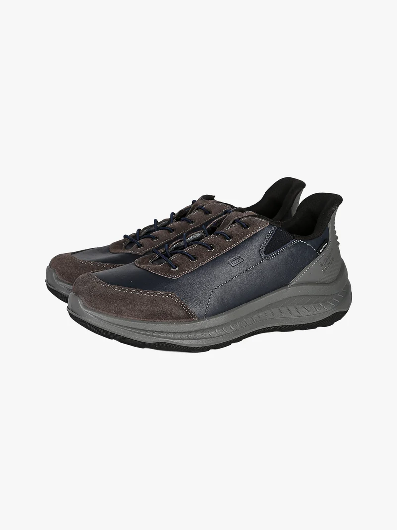 Sneakers da uomo in pelle slip-on - blu scuro