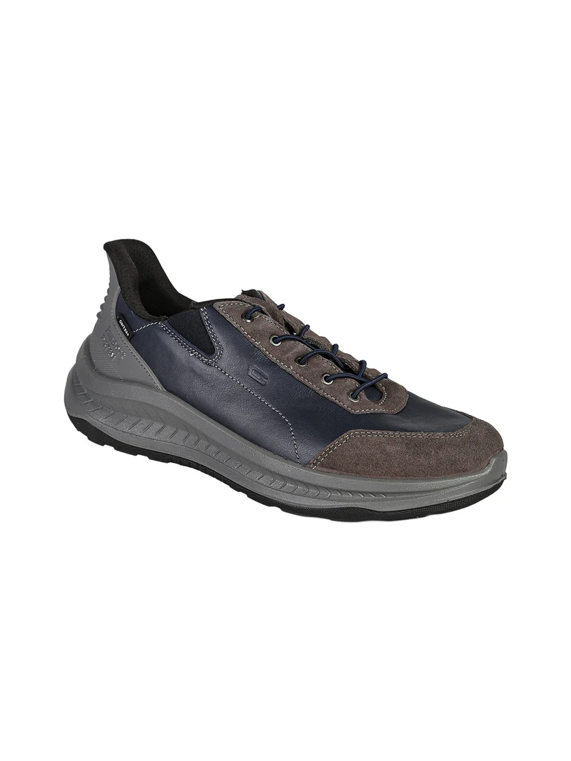 Sneakers da uomo in pelle slip-on - blu scuro