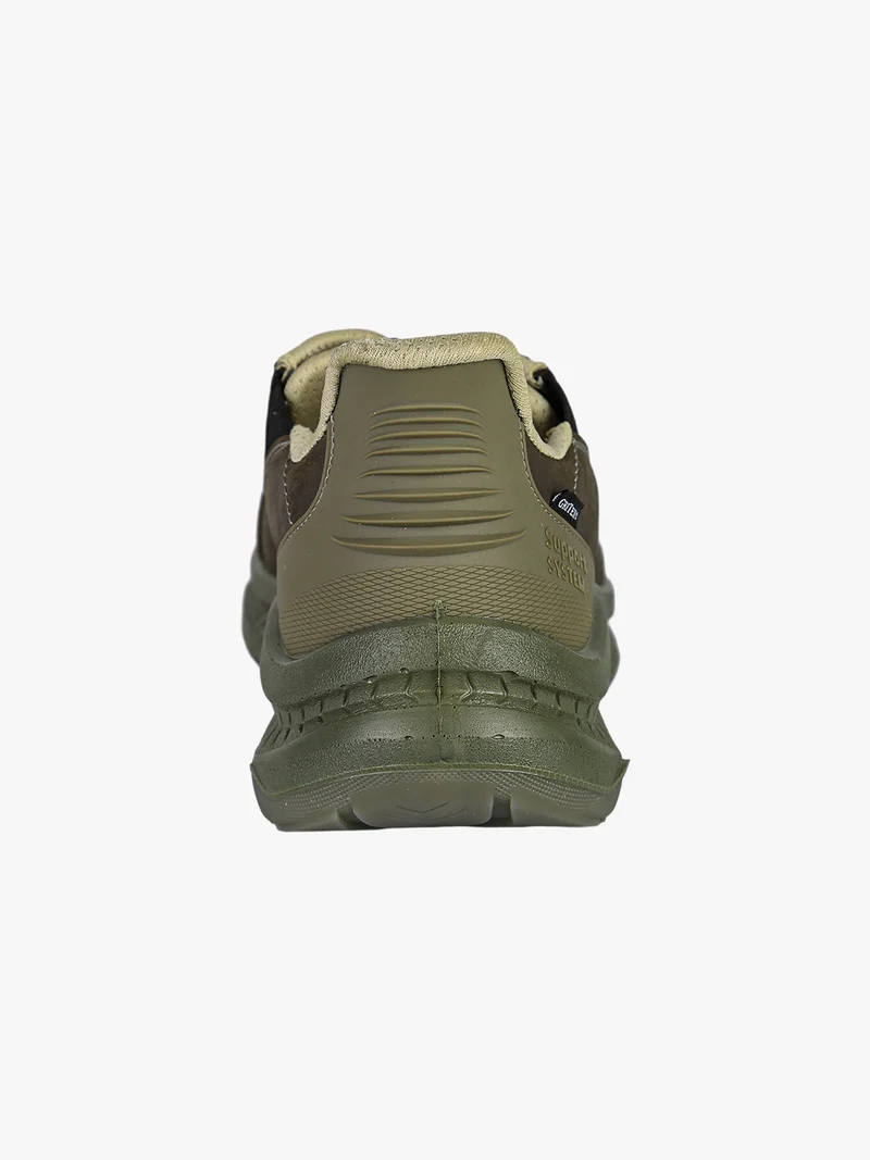 Sneakers da uomo in pelle slip-on - grigio scuro