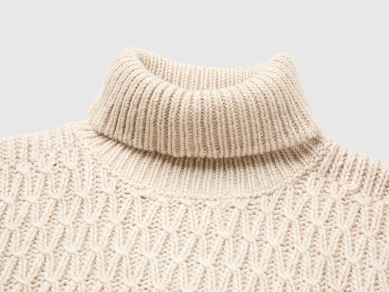 Pullover mit Fransen aus Wollmischung