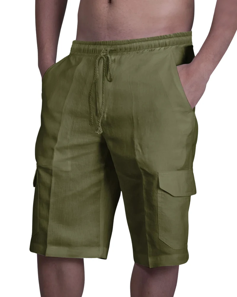 Cotton Linen Cargo shorts