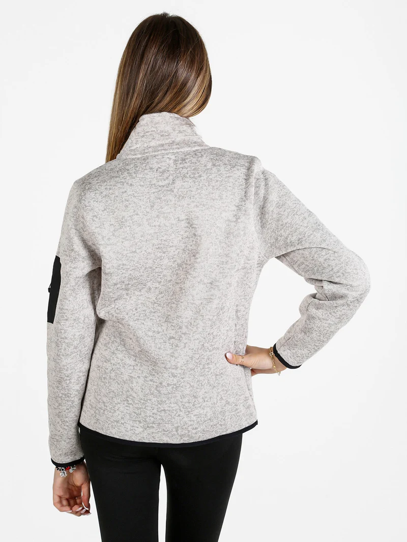 Felpa donna invernale con zip - beige