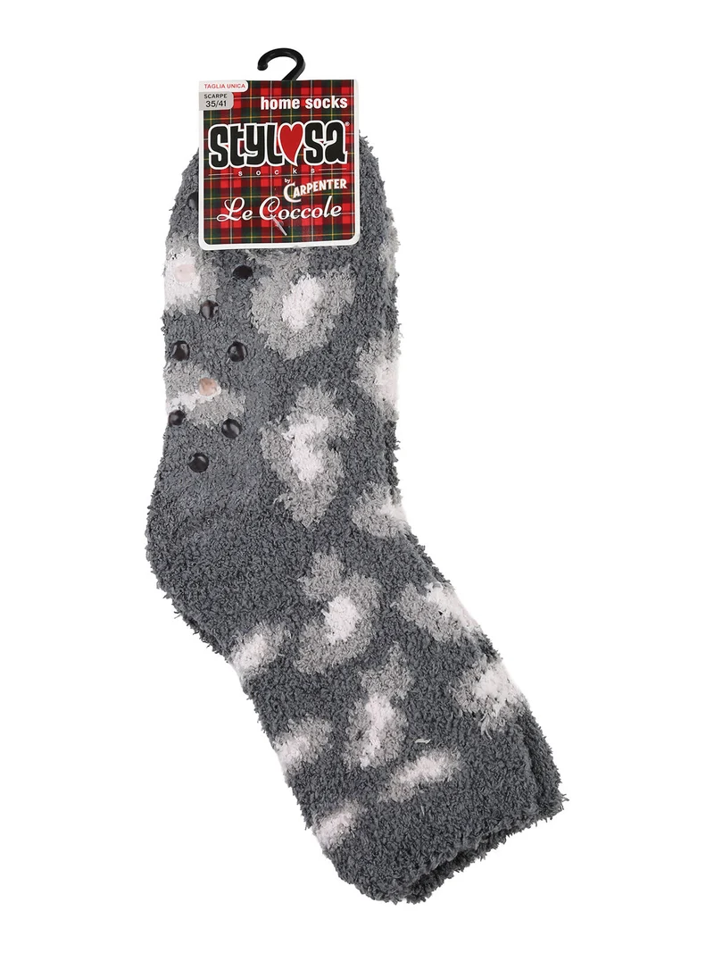 Calze donna antiscivolo maculate - grigio