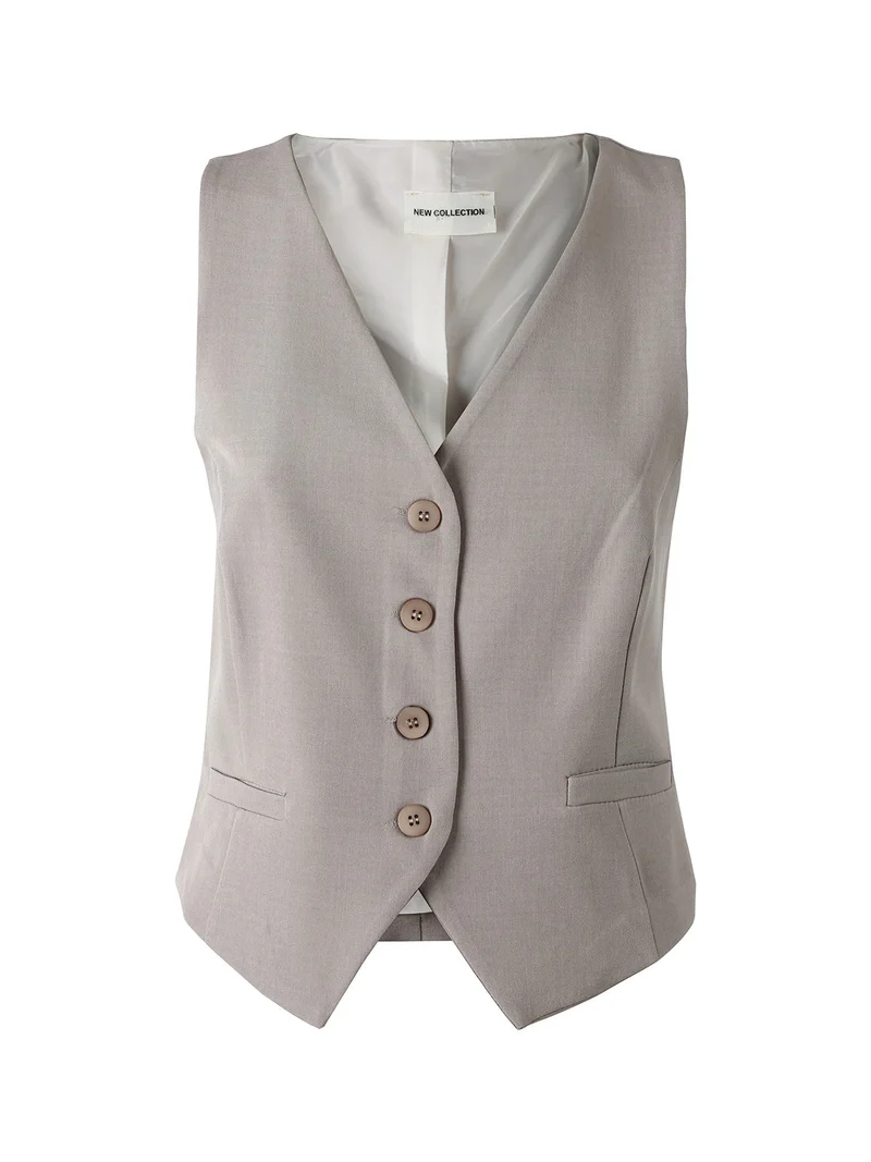 Gilet donna con bottoni - fango