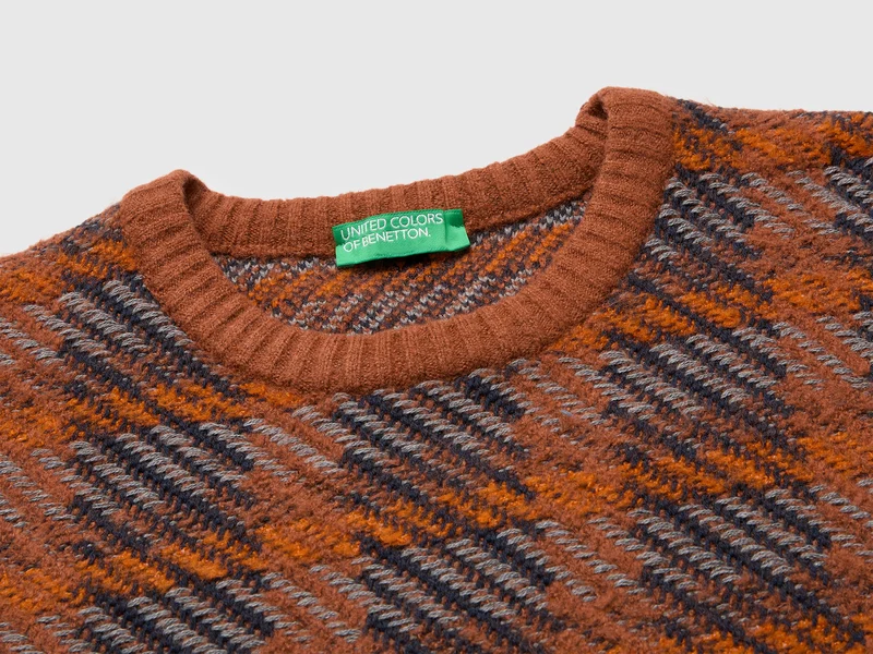 Tartan-Pullover aus Baumwoll-Woll-Mischung