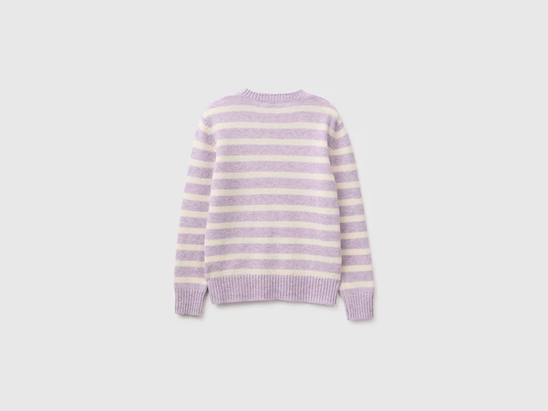 Gestreifter Pullover aus 100 % Shetlandwolle
