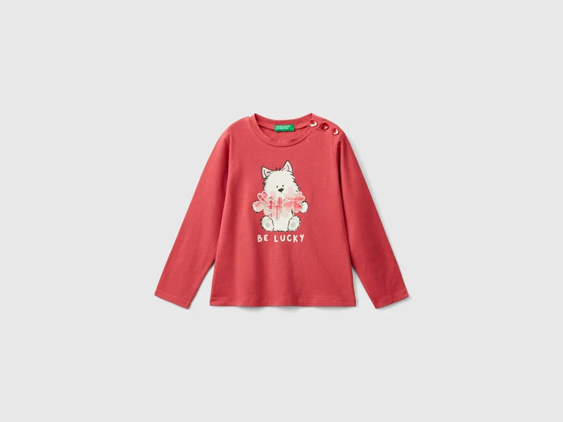 Shirt in Stretch-Baumwolle mit Druck