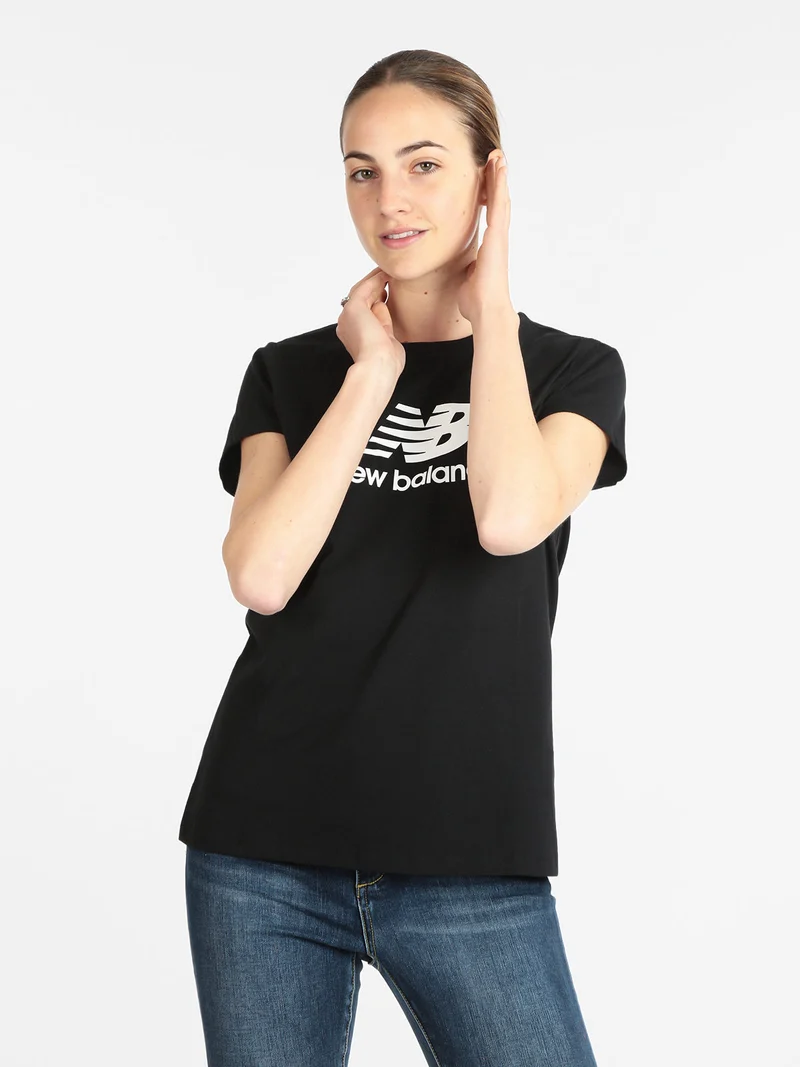 Essentials Stacked Logo T-shirt manica corta donna - nero
