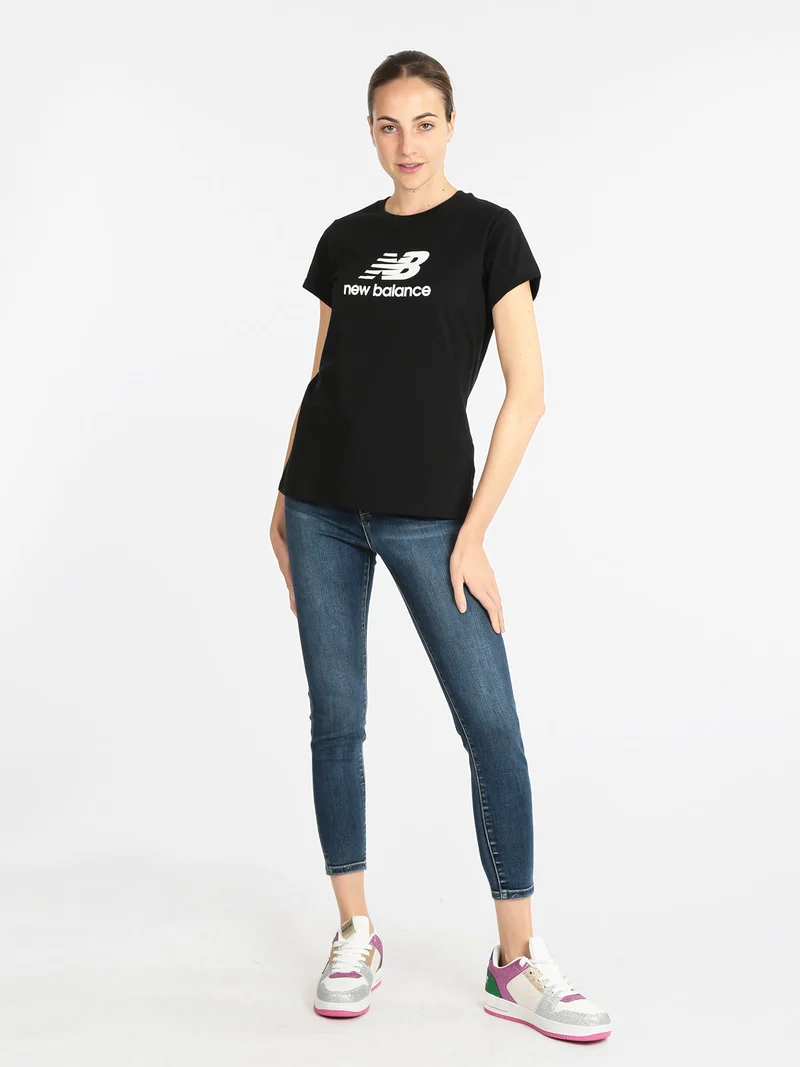 Essentials Stacked Logo T-shirt manica corta donna - nero