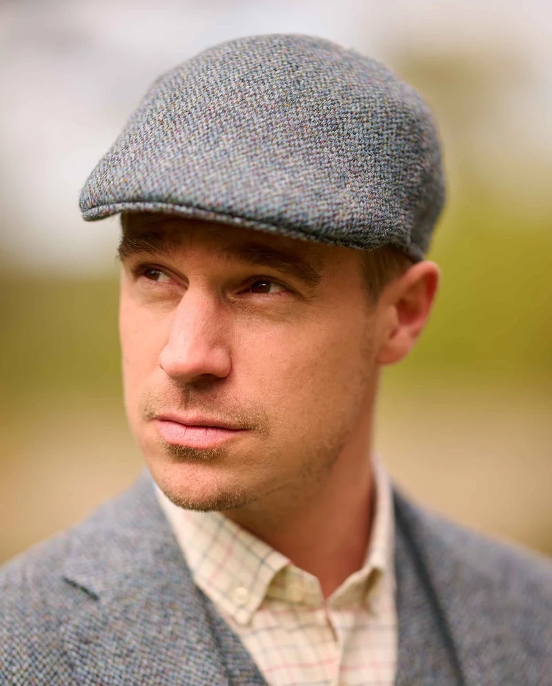 Harris Tweed Mütze "Henry Cap" in Tweed of Water