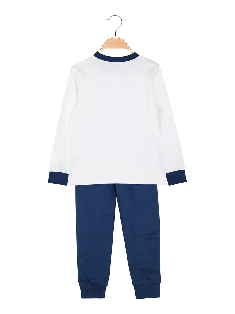 Frozen pigiama lungo da bambina in cotone interlock con stampe - blu