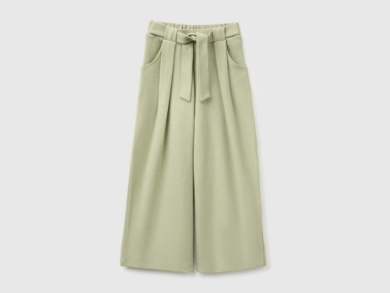 Hose mit Gürtel aus warmer Baumwolle