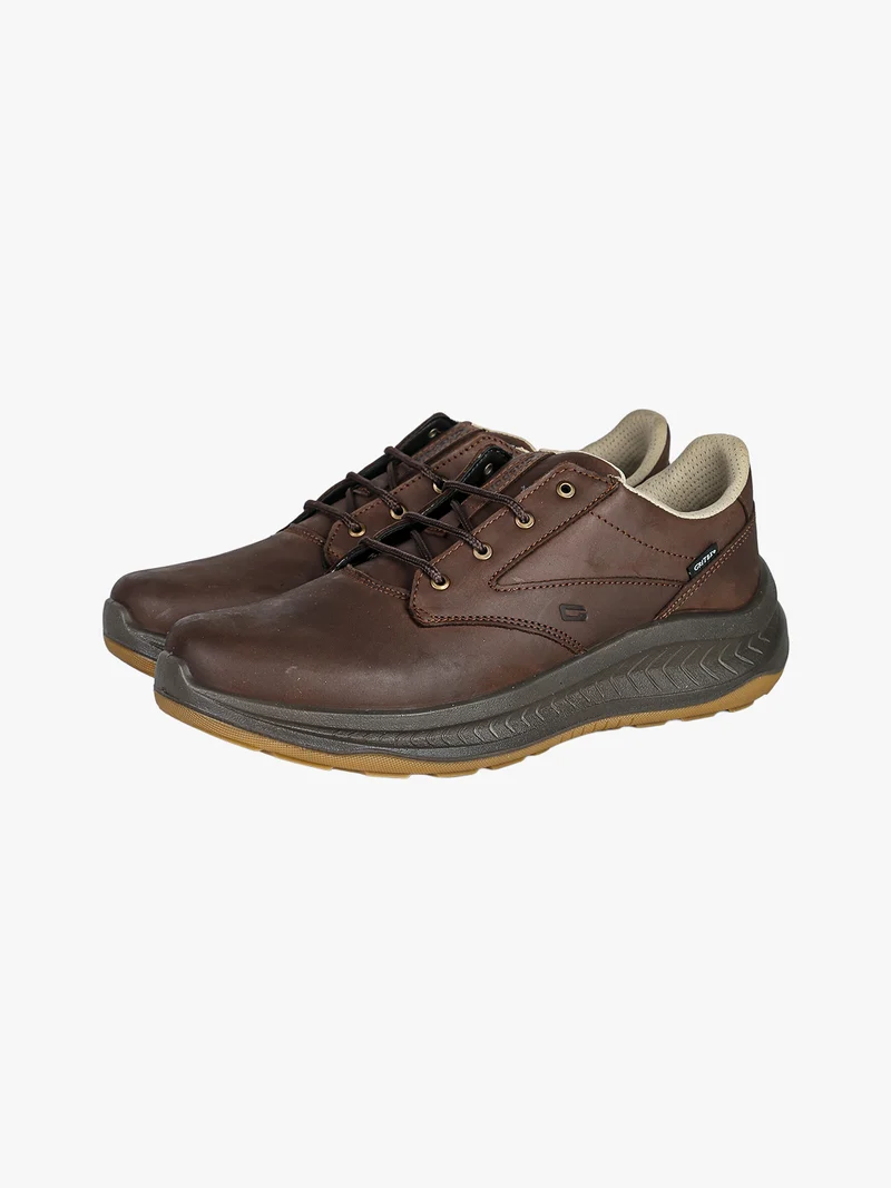 Sneakers da uomo in pelle con lacci - moro