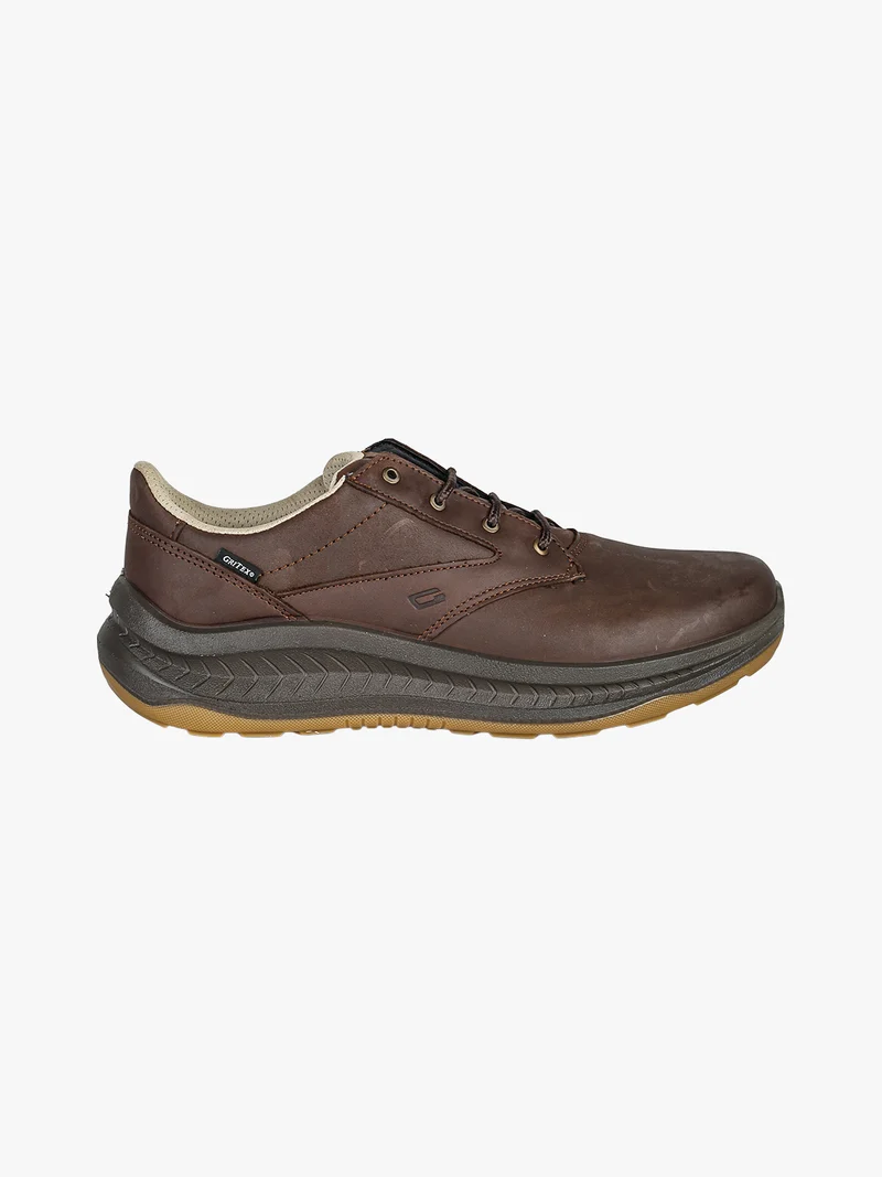 Sneakers da uomo in pelle con lacci - moro