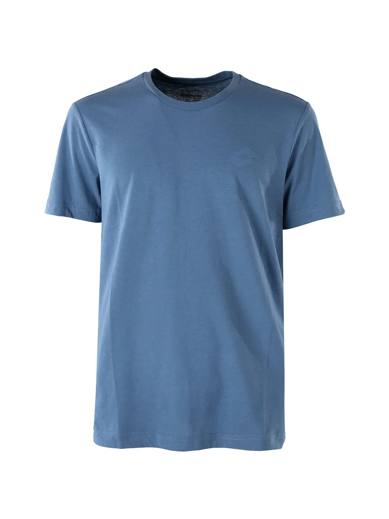 T-shirt girocollo da uomo in misto cotone - bluette